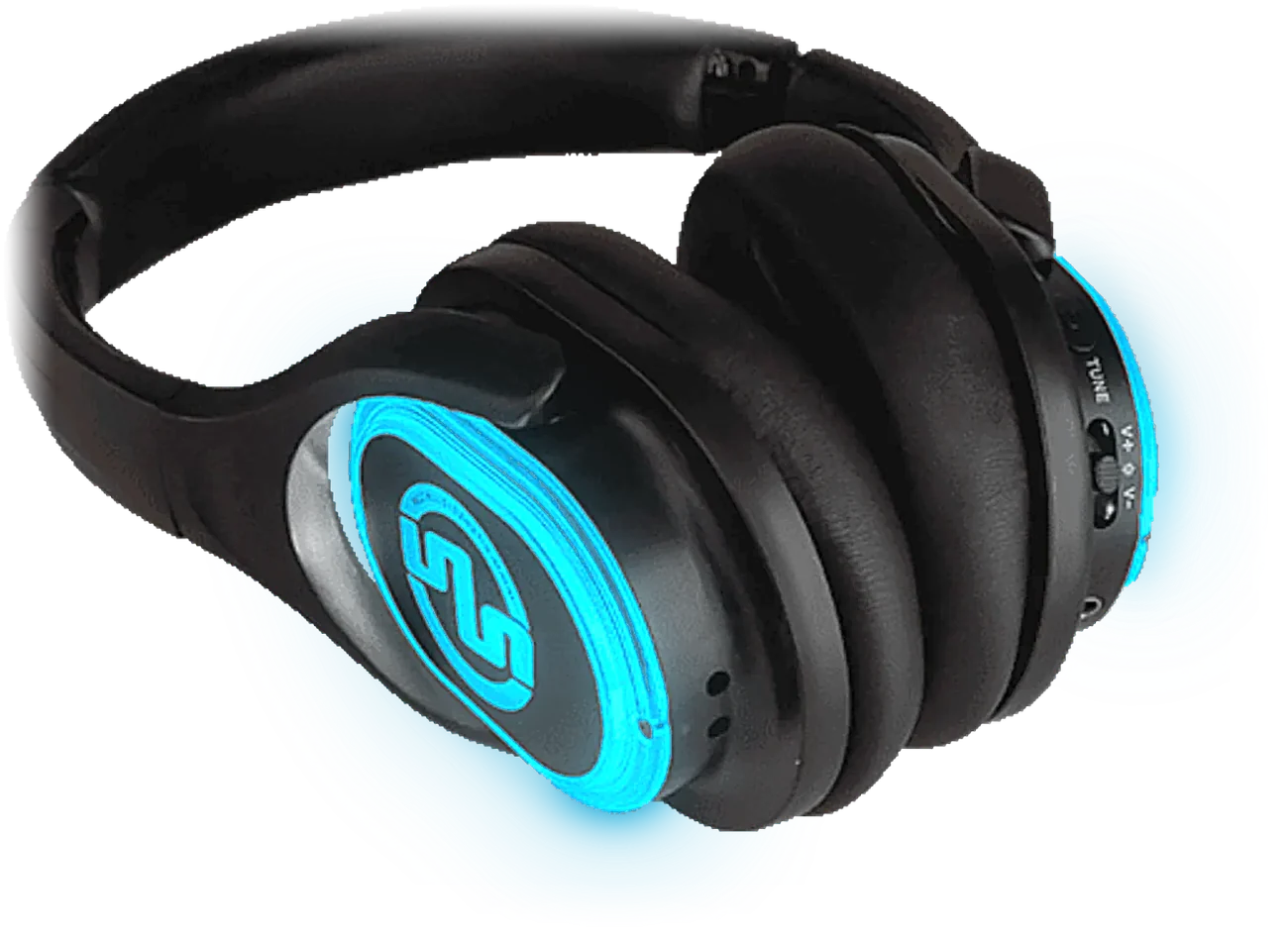 Silent disco-hörlurar SX-553 Evolution HiFi med ljusblå LED-belysning